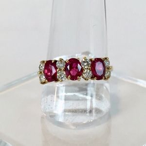 Ruby & Diamond 14k Yellow Gold Ring Size 7.75